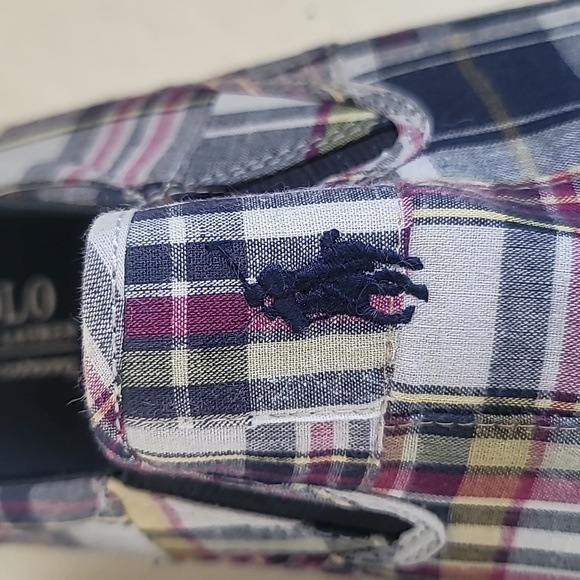 Polo Ralph Lauren Mens Thompson Slip-On Plaid Patchwork Loafer Shoe Sz 13 Madras - Picture 2 of 13